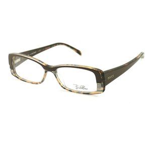 Emilio Pucci Rectangle Women Brown Plastic Frame